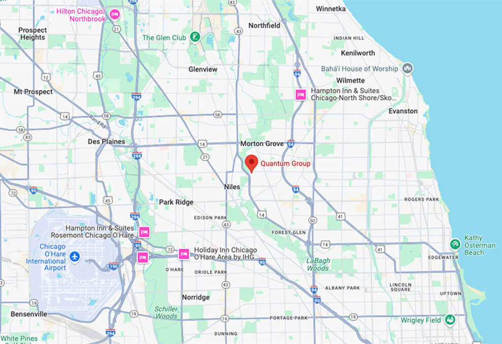 Map showing Quantum Group in Morton Grove, Illinois